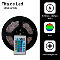 Fita Led Rgb 5050 Rolo 5m 300 Leds Ip65 + Controle - Imagem 4