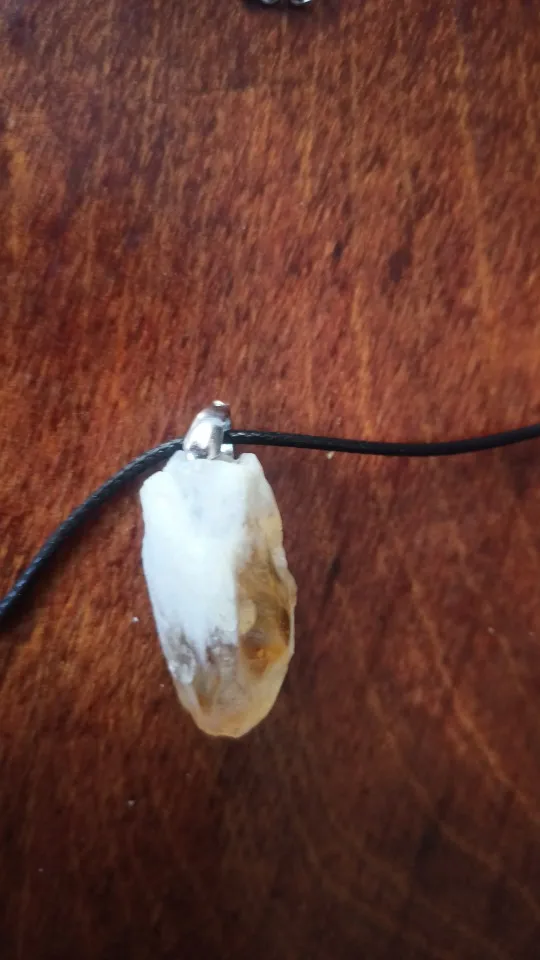 Naturligt brasilianskt grovt citrinspetshänge Reiki Healing Crystals Lucky Gemstone hänge Charm Smycken Tillbehör photo review