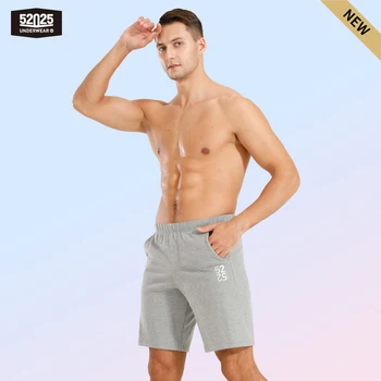 52025 Organic Cotton Lounge Shorts – Soft & breathable striped pajama bottoms. Comfortable home shorts for men,