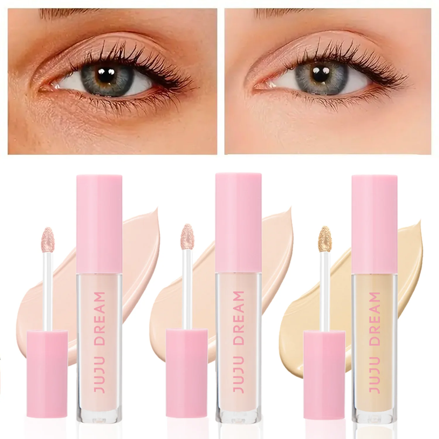 Liquid Eyeshadow Waterproof Liquid Eyeshadow Matte & Pearlescent High-Pigment Smudge-Proof Fine Glitter Eye Silkworm Concealer glow