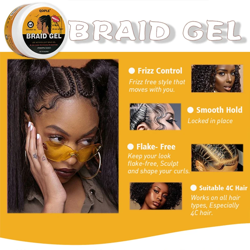 Professional Braiding Gel Long Lasting Styling Cream for Taming Frizzy  Edges Magnetic Pin Wristband Tail Comb Hair Clips 9pcs - AliExpress