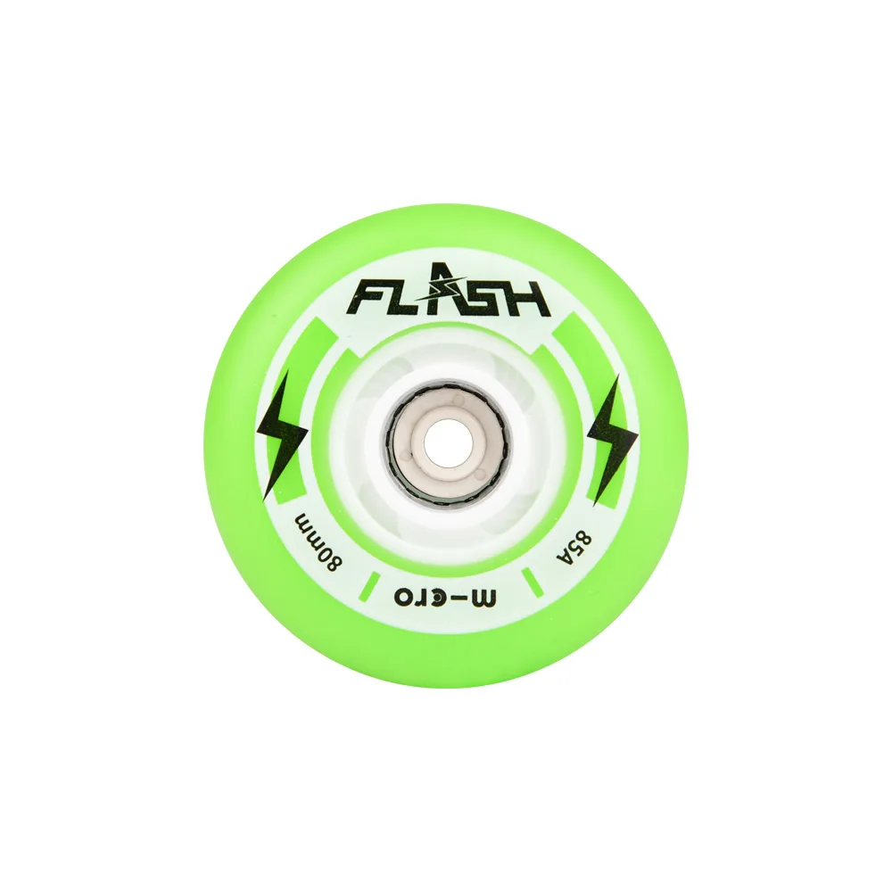 Micro 4PCS 76/80MM 85A LED FLASH WHEELS/ Football Version Adult Slalom Inline Skate Wheel High Elastic PU Resistant Luminous roller skating wheels