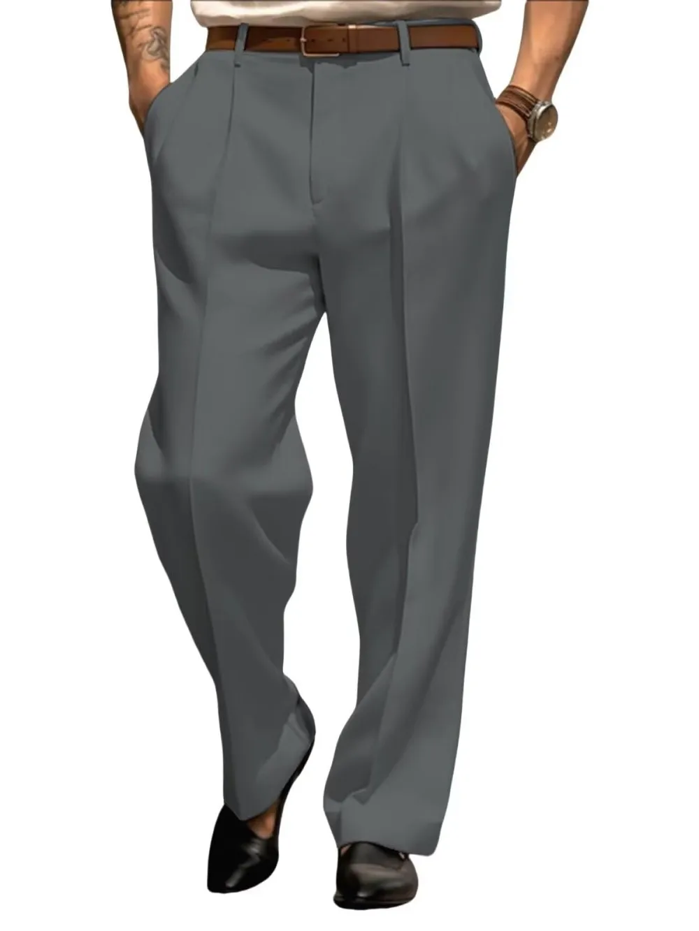 Men's Pants One Piece Business Suits Trousres Full Length Pants Classic Style Customize
