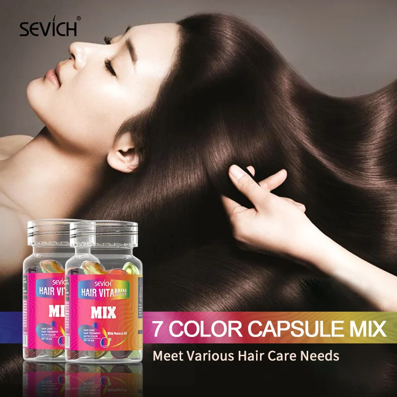 30PCS Hair Vitamin Capsules Keratin Complex Oil Moisturizing Nourishing Hair Serum Treatment Oil for All Repair