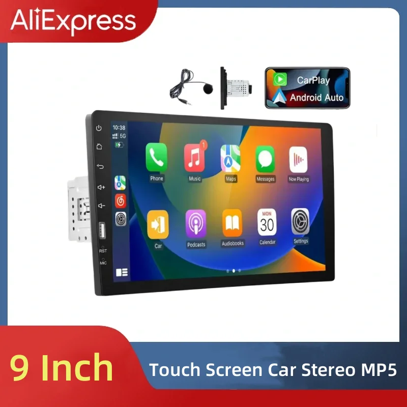9 Pollici 1 Din Autoradio Hd Autoradio Lettore Multimediale Touch Screen Car Stereo Mp5 Fm Bluetooth Usb Camera Car 1 Din Player