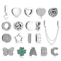 New Original 925 Silver Bracelets Charms Love Heart Letter A-Z Clip Charm Fit Pan Reflections Bracelets Women DIY Jewelry 1