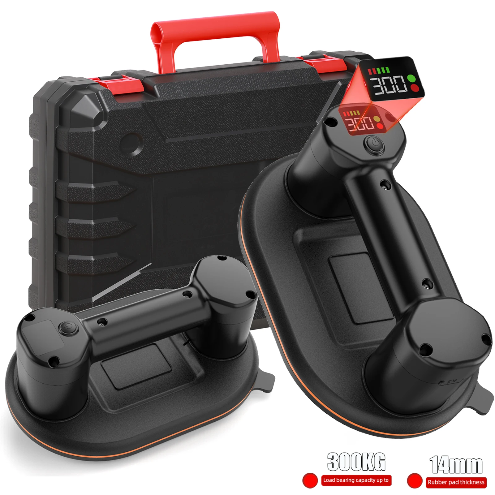 Grande ventouse électrique sous vide, affichage intelligent robuste, charge de 300KG, lève-carreaux en verre, 3600mAh, outil de levage