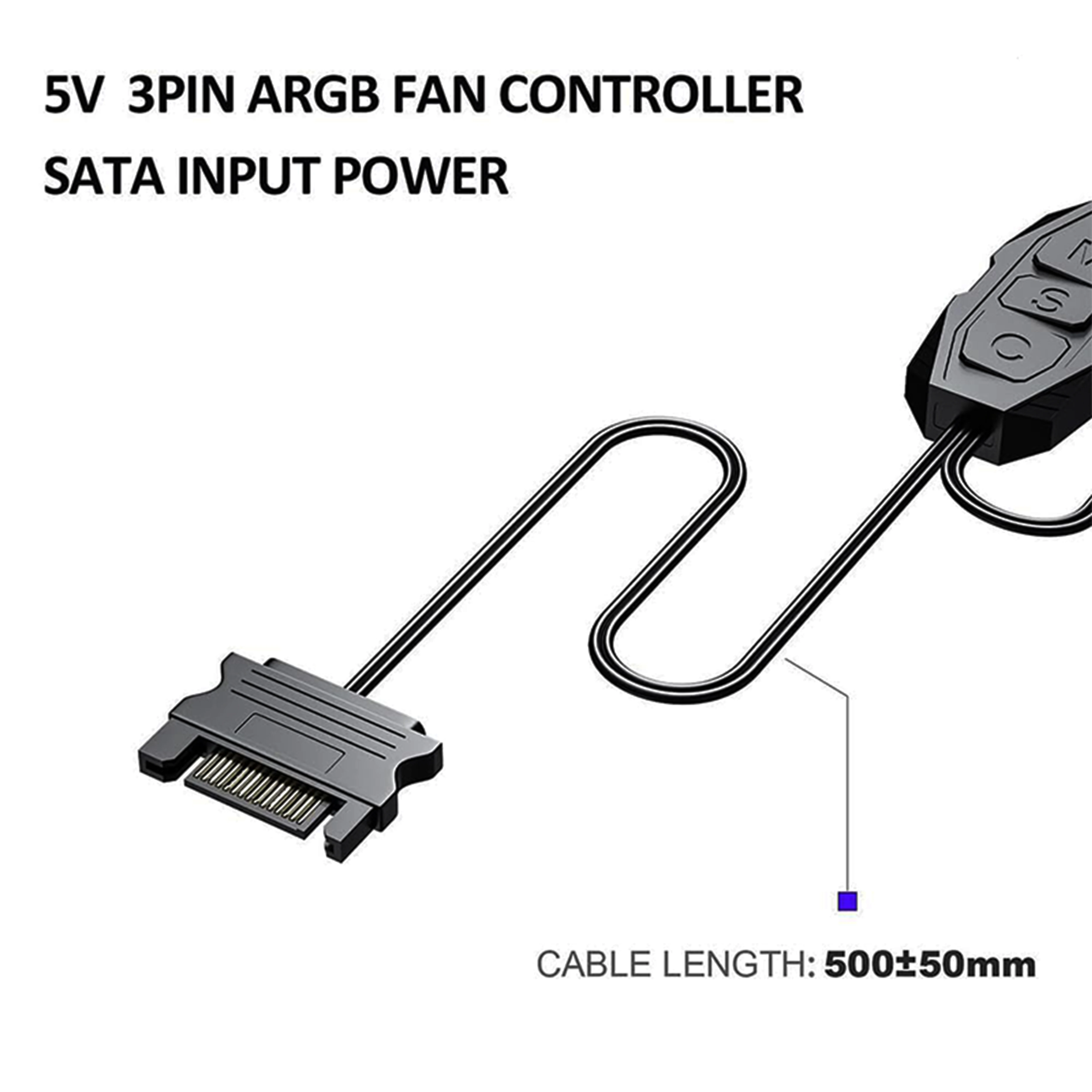 AuyiHomu 1/2pcs 5V 3Pin ARGB 컨트롤러 SATA 전원 공급 장치 PC용 M/S/C 버튼이 있는 ARGB LED 제어 상자