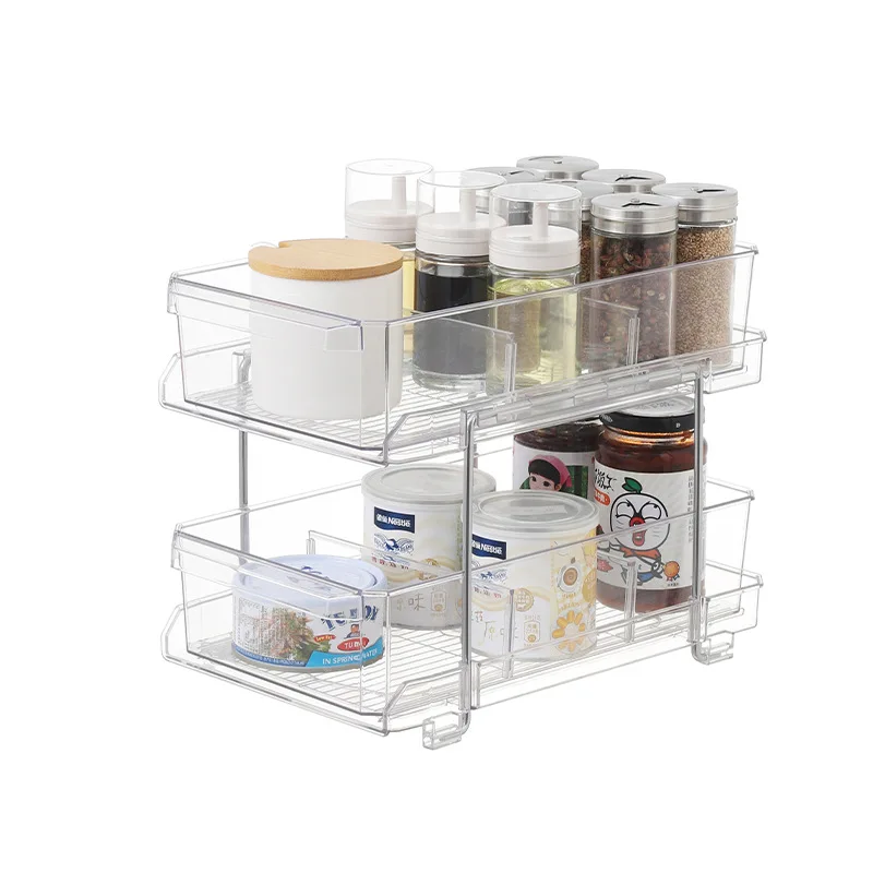 2 Tier Bathroom Organizer Multi-Purpose Storage Container With Dividers For  Bathroom And Kitchen Counter - AliExpress