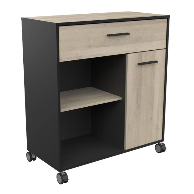 Mueble Auxiliar Cocina Microondas Color Gris Con Tapa Roble 58x95 Cm con  Ofertas en Carrefour