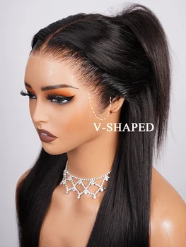 13x6 Bye Bye Knots Glueless Wigs Human Hair Ready to Wear Bone Straight Lace Front Wig Human Hair Wig Bleached Knots Megalook 1