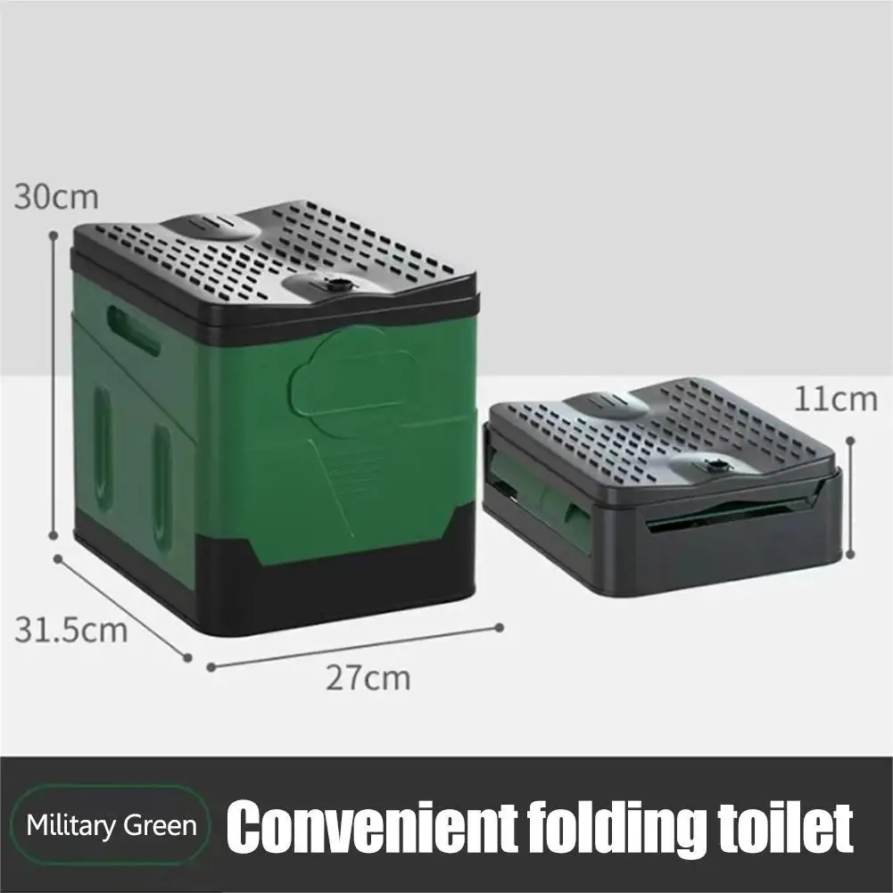 Tragbare Toilette Tragbarer Auto-Toiletteneimer mit Tragfähigkeit, wiederverwendbarer Mülleimer, faltbare, geruchsdichte Aufbewahrungsbox, Notfall-Toilette – Detail 10