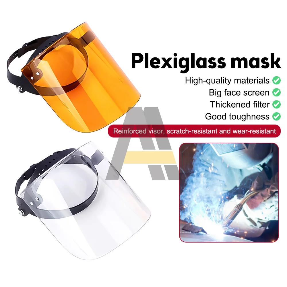 Anti Splash Welding Mask Adjustable Transparent Helmet Double Protection Hood Welding Mask Anti Impact Welding Glasses for Grind