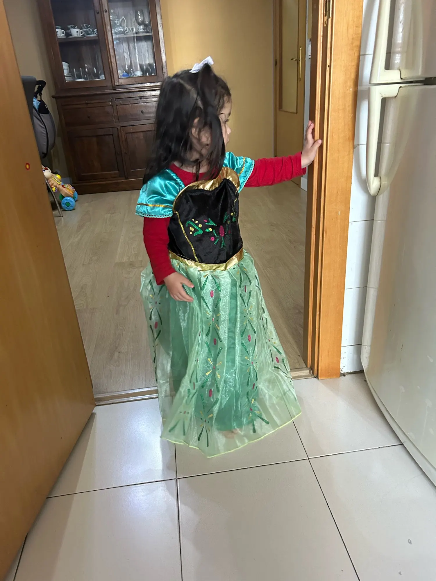 Vestido de Elsa Anna para niñas, vestido de princesa para carnaval, disfraz de flores para desfile de Jasmine Rapunzel, disfraz de Navidad para Cosplay photo review