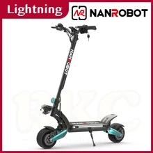 Nanrobot-patinete eléctrico Lightning de 800W, Scooter con ruedas de 8 pulgadas, batería de litio de 18ah, Motor Dual, velocidad máxima de 35-45 km/h