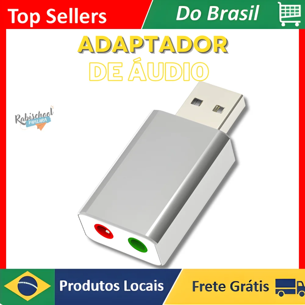 Adaptador de áudio Placa de Som externa 7.1 usb Conversor de cartão Com USB ADT-085