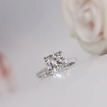 IGI Certified 2CT Cushion Cut Lab Diamond Ring 1