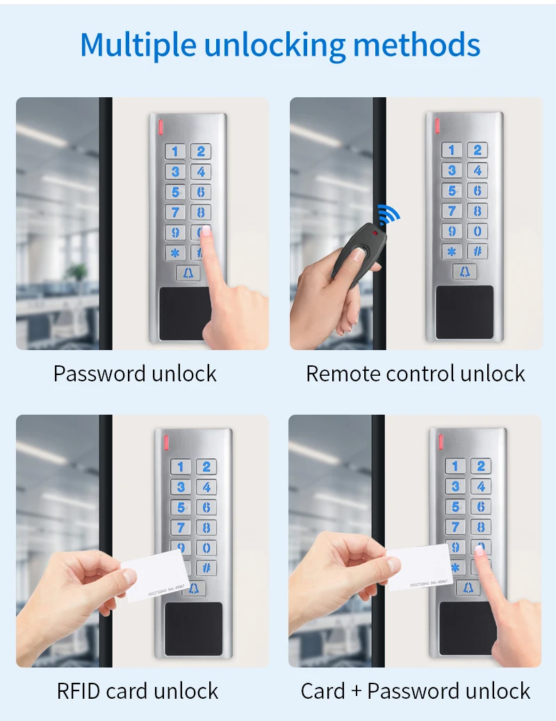 IP67 Waterproof 433Mhz AC 100V~240V Wireless Access Control Kit Electronic Lock