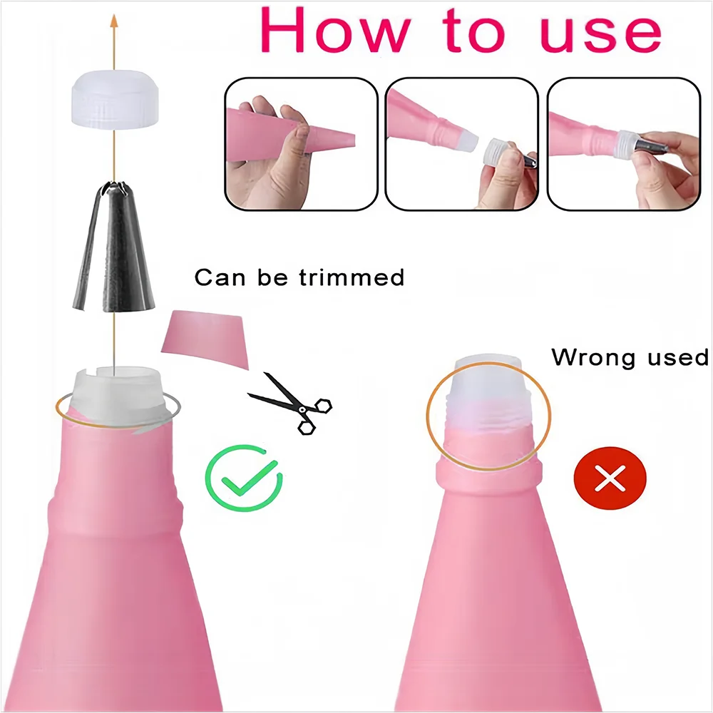 Cake Decorating Tools Set 34PCS 10 Disposable Pastry Sleeves 2 Reusable EVA Piping Bags 430 Stainless Steel Pastry Nozzles cake decorating tip set,baking supplies,cake icing nozzles,baking nozzle set,cake decorating nozzle set,pastry bag set