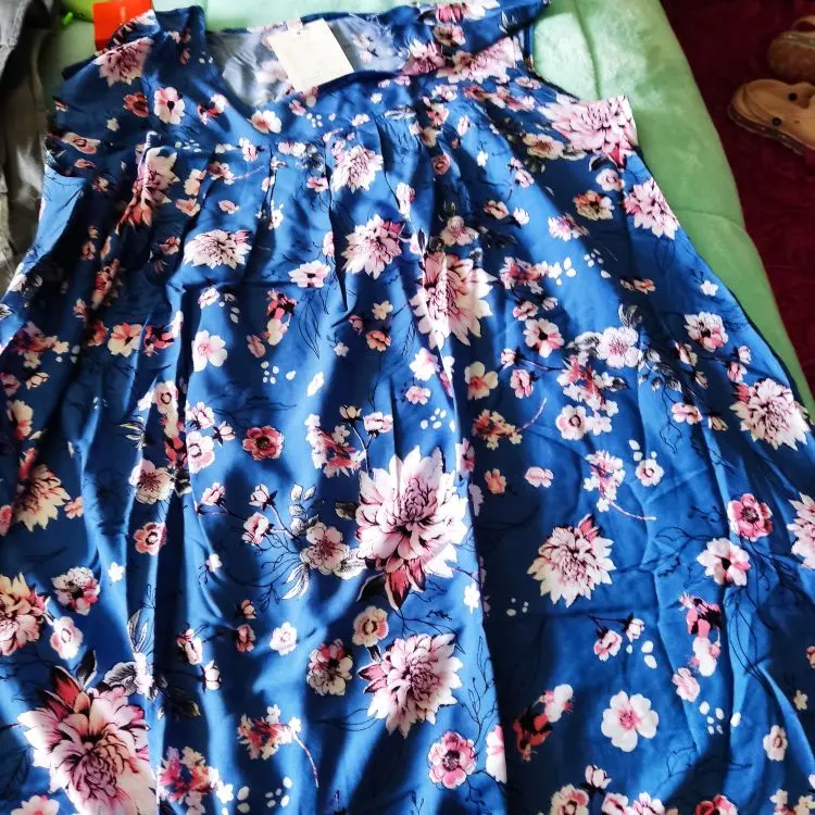 Casual Summer Print Loose Fit O-Neck Dress photo review