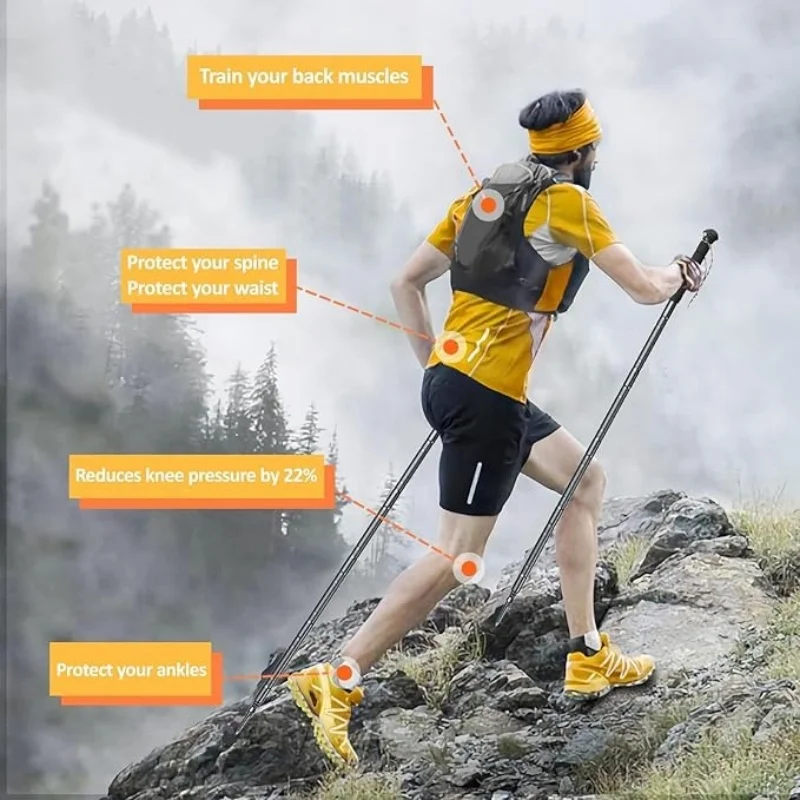 Multi-Purpose Trekking Pole-Aluminum Alloy-Ideal for hiking and snowy conditions, outdoor gear Insulated grip design