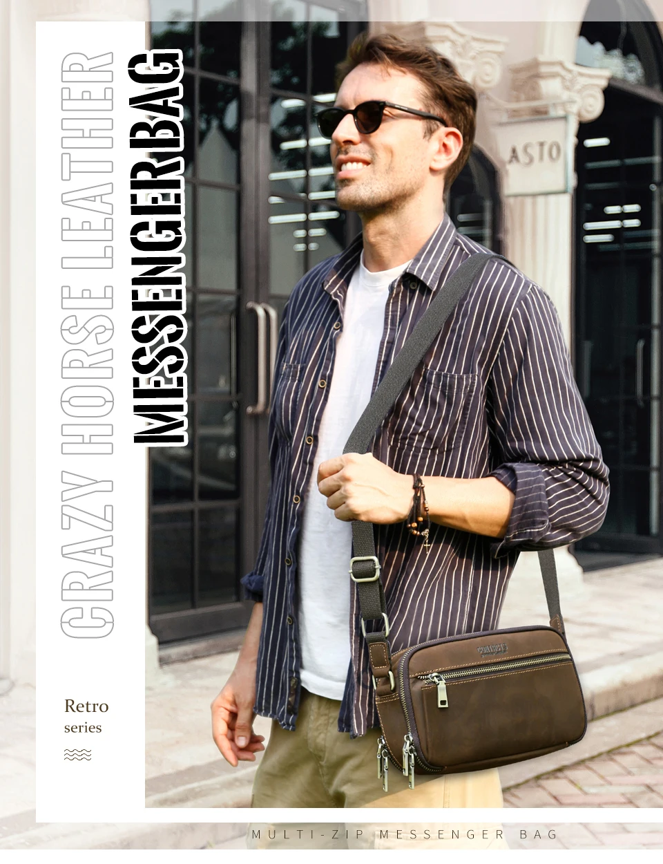 Kontakt Echt leder Herren tasche kleine Umhängetasche Vintage Umhängetaschen Reise gurt Umhängetaschen Handtasche männlicher Luxus – Detail 1