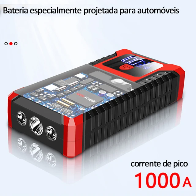 EAFC Portable Car Jump Starter Power Bank, Bateria Booster, ChargerStarting Dispositivo, Auto Emergência, Start-up Iluminação, 12V 6