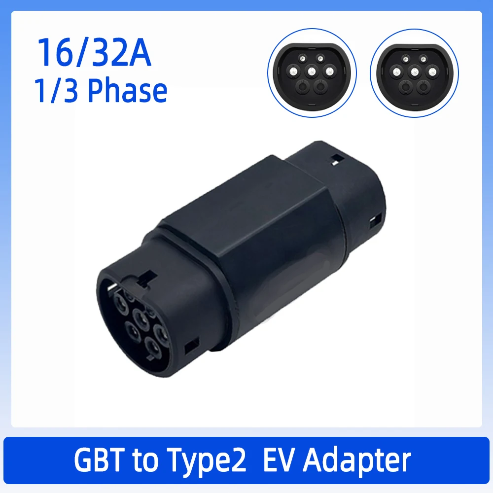 32A GBT To Type2 EV Electric Vehicle Charging Adapter 3Phase 22KW GB/T To IEC 62196 EV Plug Socket Charging Adapter ev charger