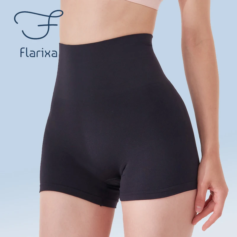 

Flarixa Women's Seamless Shorts High Waist Flat Belly Panties Elasticity Body Shaper Safety Shorts Under the Skirt Boxer Briefs