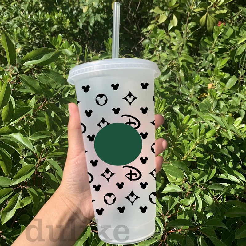 1 Custom 24oz STARBUCKS Reusable Cold to Go Cup MICKEY MOUSE LOUIS VUITTON