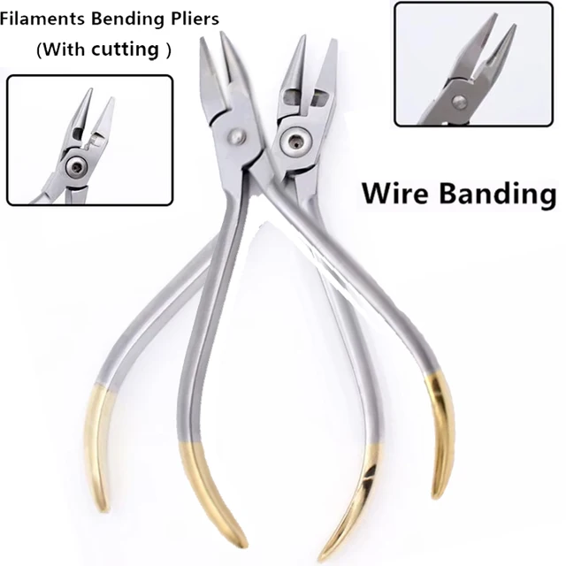 Dental Filament Curved Pliers with and Without Snips Stainless Steel Orthodontics Tweezers Dentistry Instruments