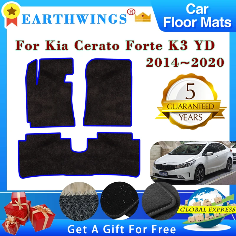 For Kia Cerato Forte K3 YD 2014~2020 2015 Car Floor Mats Rugs Panel Footpads Carpets Cape Cover Foot Pads Sticker Accessories