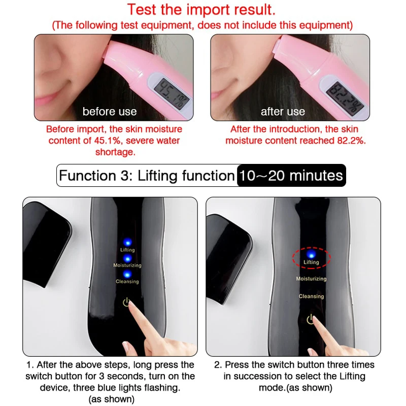 Ultrasonic Skin Scrubber Facial Deep Cleaning Acne Blackhead Remover Tools Face Peeling Shovel Facial Pore Cleaner Lift Machine