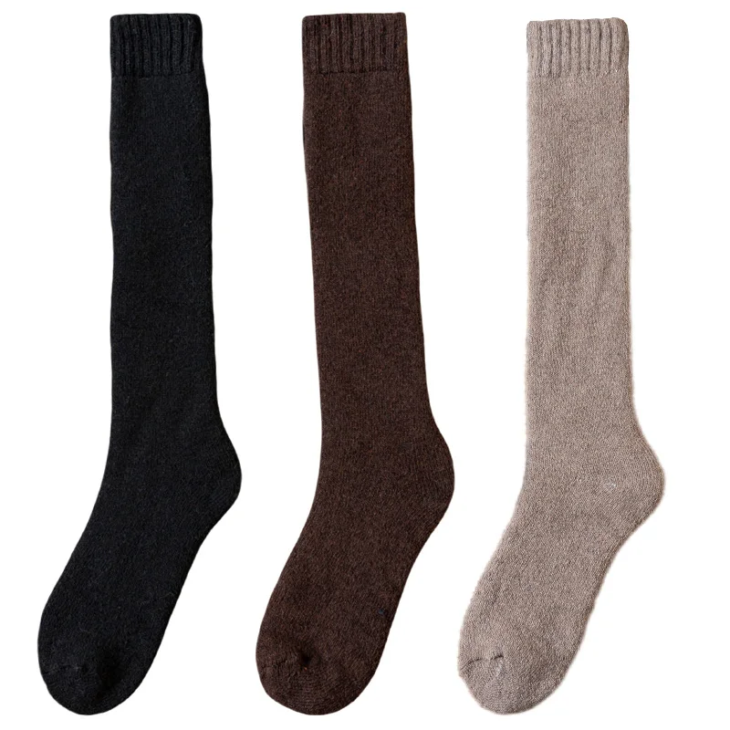 Men's Luxury Winter Wool Knee-High Socks - 3 Pairs