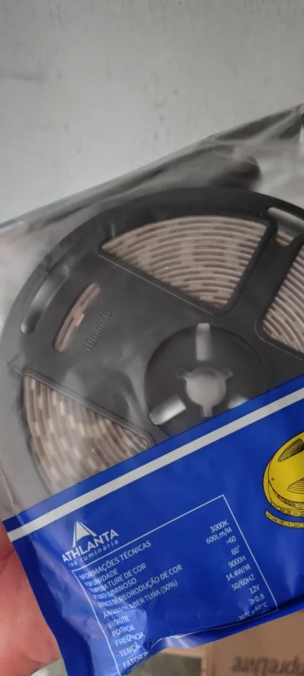 Fita Tira De Led 5050 5m Leds A Prova D'agua Branco Quente com silicone (Sem Fonte) photo review