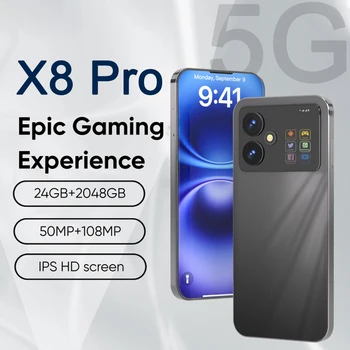 2025 Newest X8 Pro 5G Smartphone 16GB+1TB, Snapdragon 8 Gen 3, 7000mAh  50MP+108MP  Android 14 Global Version (Dual SIM)