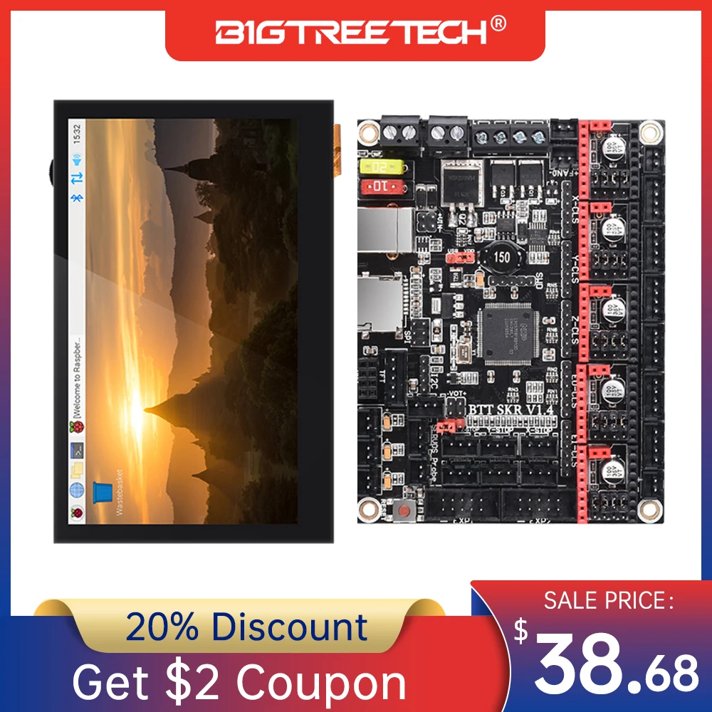 Bigtreetech skr v1 4 turbo 32 bit motherboard pitft50 touch screen