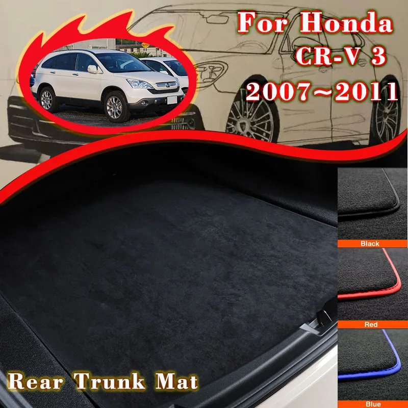 Rear Trunk Mat For Honda CR-V 3 CRV lll CR V 2008 2007~2011 Liner Tray Trunk Luggage Floor Carpet Pad Car Interior Accessories