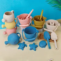 6pcs Child-Friendly Beach Sand Toy Set Silicone with Sands & Durable Bucket Colorful Perfect for Creative Outdoor Play 1
