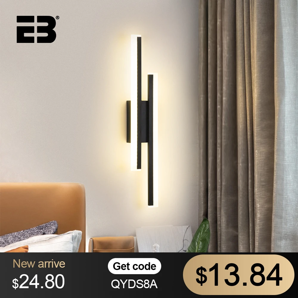 bedside wall lights Modern LED Wall Light 12W AC 90-260v Indoor Wall Lamp  Black Wall Sconces Interior Lighting for Living Room Bedroom Bedside wall lamps for living room