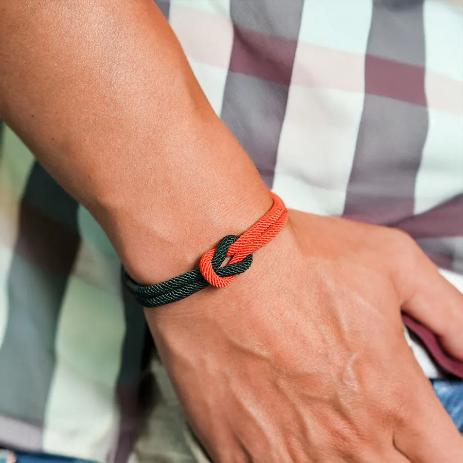 Stainless Steel Magnetic Bicolor Men String Bracelet