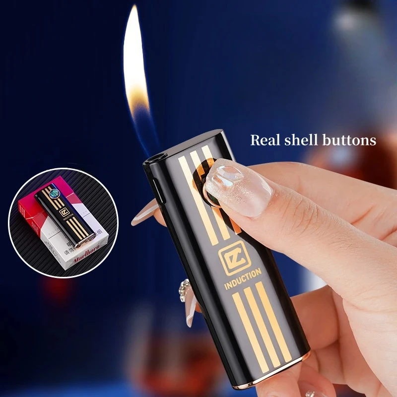 

New Cat's Eye Lighter Open Fire Inflatable Aluminum Case Compact Portable Silent Battery Igniter Barbecue Cigar Men's Gift