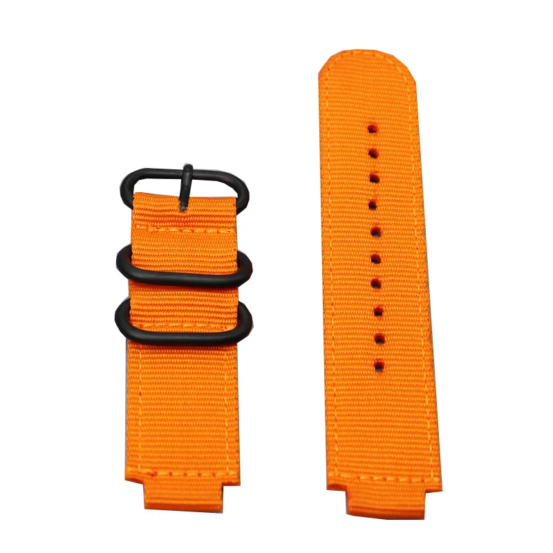 Men's Nylon Canvas Watch Strap with Weave Ring Buckle
