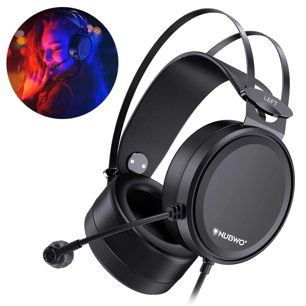 

Wired Gaming Headsets NUBWO Stereo Gaming Headphones with Noise Canceling Mic Over Ear for PC/MAC/PS4/PS5/Switch/Xbox one