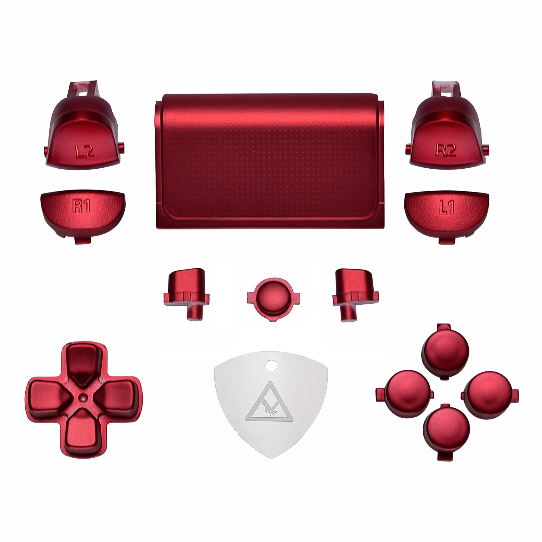 

eXtremeRate Scarlet Red L1R1 L2R2 Trigger Dpad Home Share Options Full Set Buttons for PS4 Slim Pro Controller CUH-ZCT2