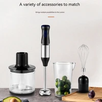 Mixeur plongeant 4-en-1, 5 vitesses réglables, en acier inoxydable, idéal pour les purées, smoothies, milkshakes, soupes, sauces, ivoire 5