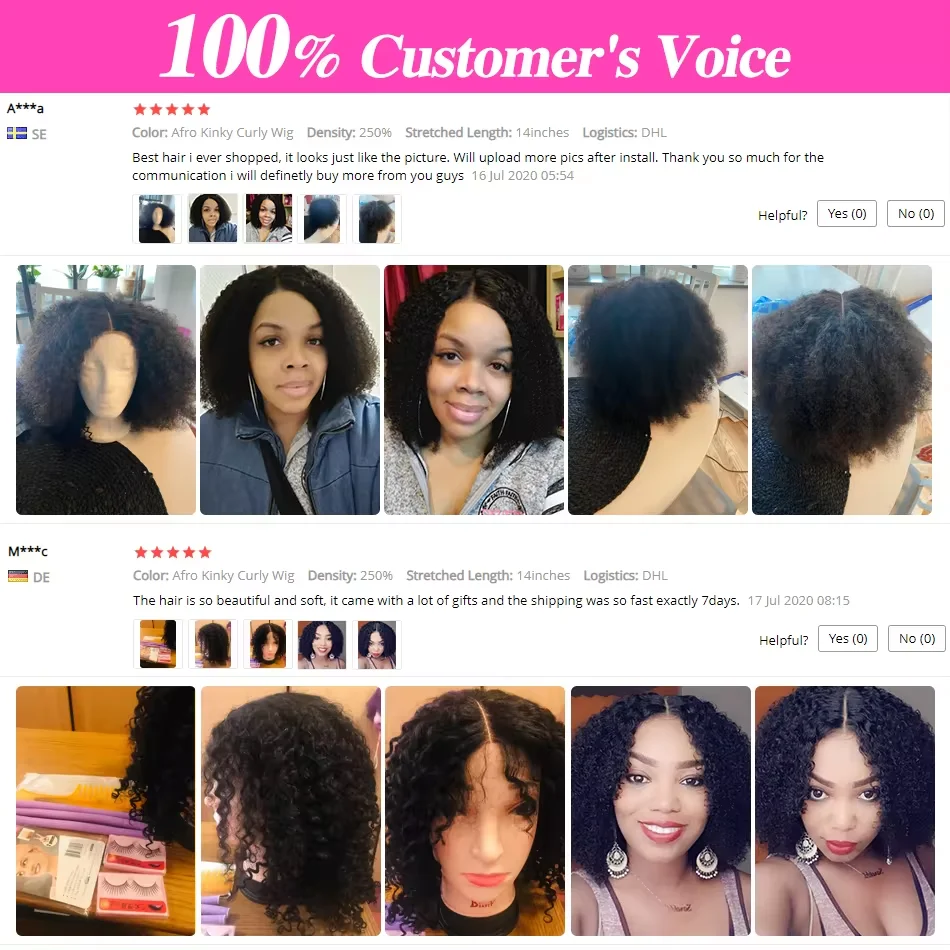 250% krátká afro kudrnatá paruka s krajkou vpředu z lidských vlasů 13x4 krátké kudrnaté paruky z lidských vlasů s hustotou vlasů pro ženy_voghion.com