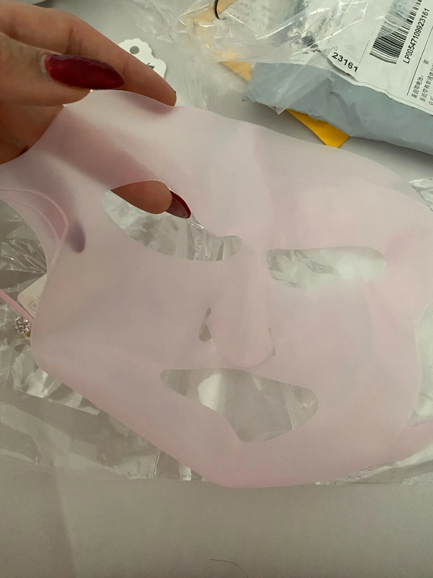 Silikon Ansiktsmask Återanvändbar Fuktgivande Lyftande Uppstramande Anti Skrynkla V Shape Face Firming Gel Sheet Mask Öron Fixed Hud Care