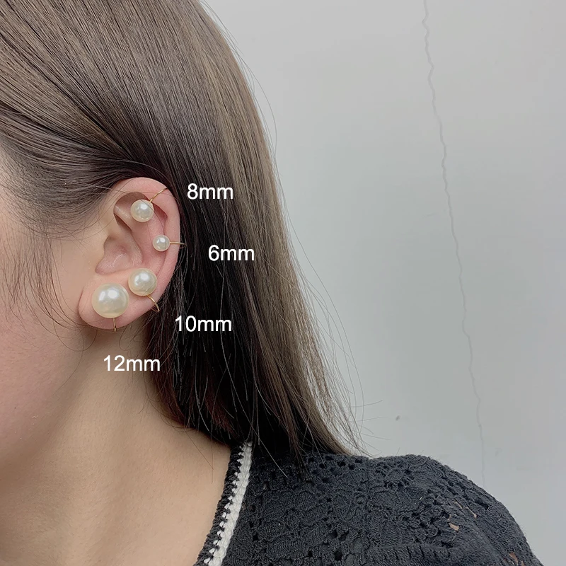 Pearl Ear Clip Resin Material Female Retro Temperament No Hole Ear Clip Fashion Female Jewelry Earrings 1 Pair ear clip earrings clip earrings ear clip ear accessories