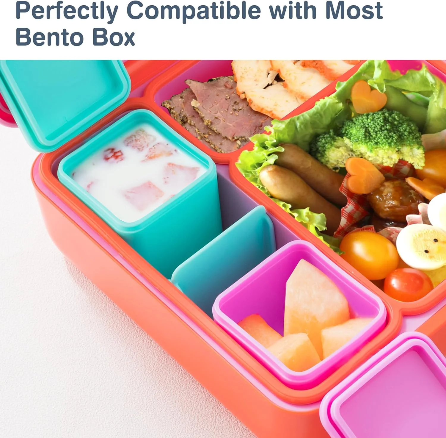 Non-stick Silicone Lunch Box For Kids Sauce container With Lid Lunch Box Small Accessories Ice Cube Tray